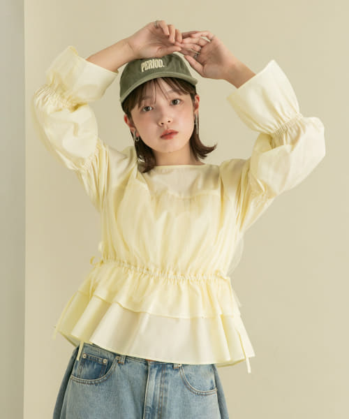 [KBF][2WAYチュールドッキングブラウス]