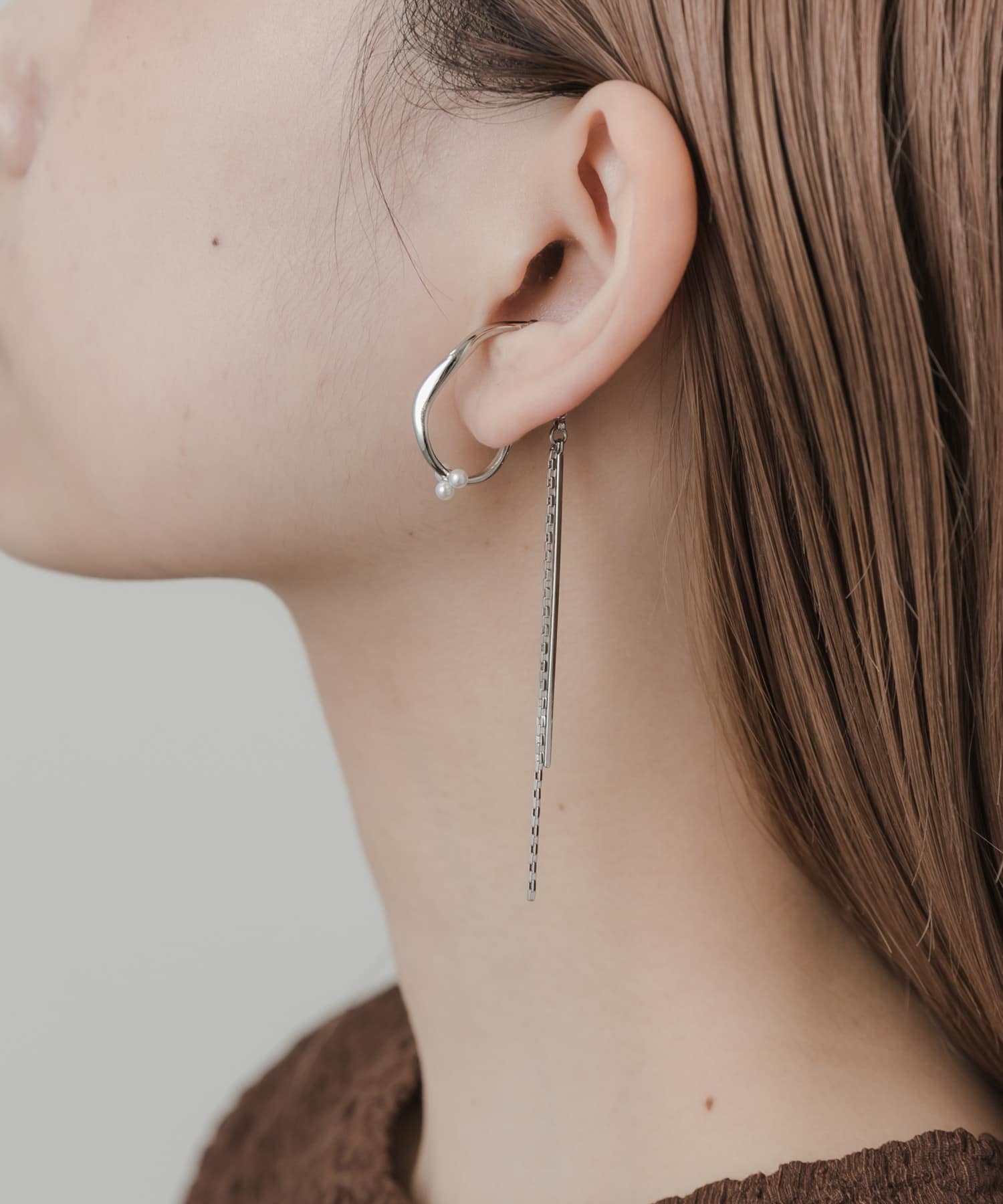 2wayスティックパールロングイヤリング｜ピアス・イアリング - niana