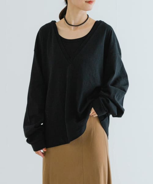 『MADE IN JAPAN』深Vネックルーズカットソー