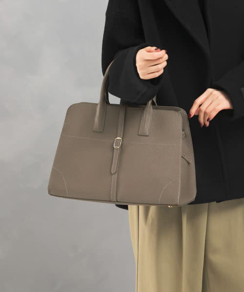 『再入荷』ベルト付ステッチトートバッグ