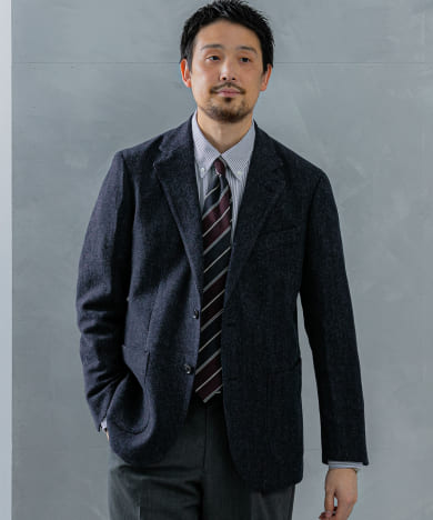 【祝開店！大放出セール開催中】 LIFE STYLE TAILOR NOVALANツィードジャケット[DT47-18L502 スーツ