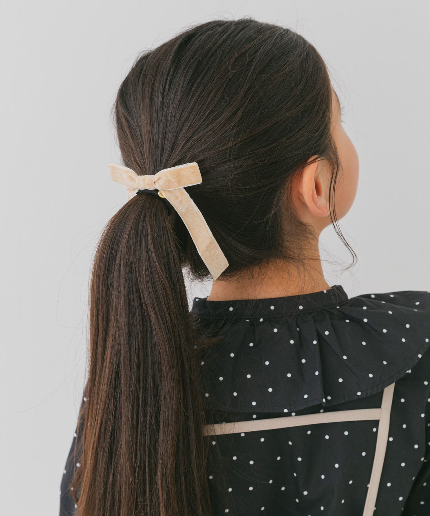 No.3リボンヘアゴム☆ハンドメイド☆モノトーン☆ブラック