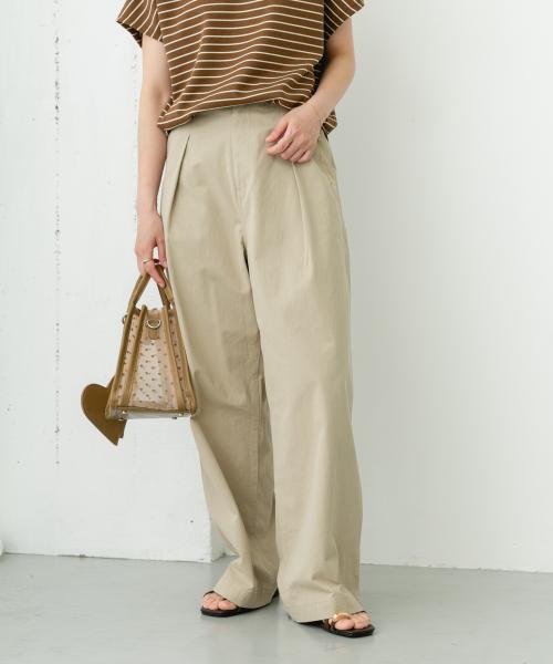 [ITEMS][コットンタックワイドパンツ]