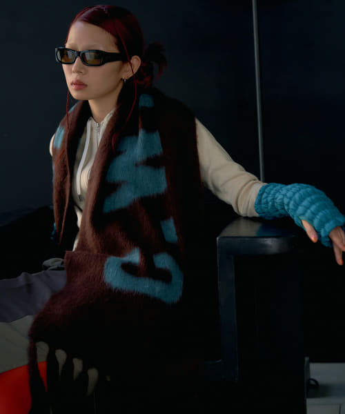 cwtch　RWS Wool fringe Scarf