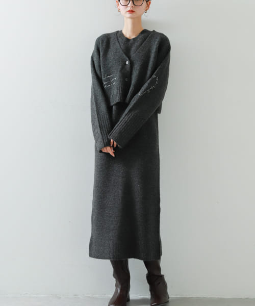 シシュウカーディガンセットワンピース