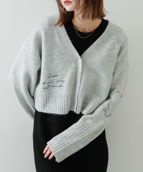 [SENSE OF PLACE][シシュウカーディガンセットワンピース]