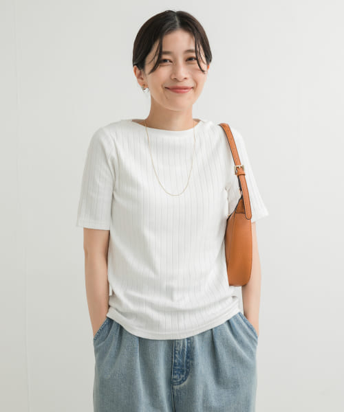 針抜き半袖カットソー