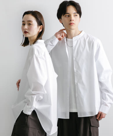 『WEB限定』『ユニセックス』『イージーケア』コンフォートバンドカラーシャツ