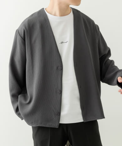 ドライタッチカーディガン+刺繍ポンチTシャツセット