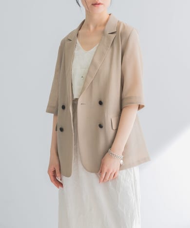 シアーメッシュハーフスリーブジャケット