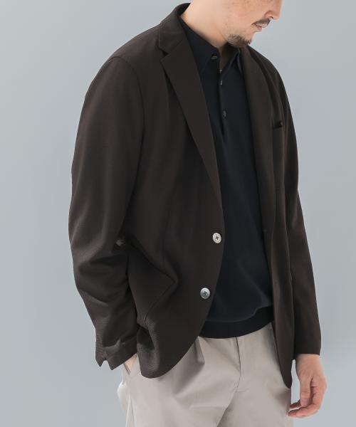 『イージーケア/速乾』LIFE STYLE TAILOR　メランジニットイージージャケット