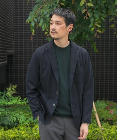 『イージーケア/速乾』LIFE STYLE TAILOR　メランジニットイージージャケット