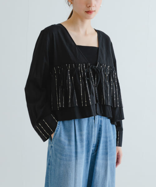 スパンコール刺繍ブラウス