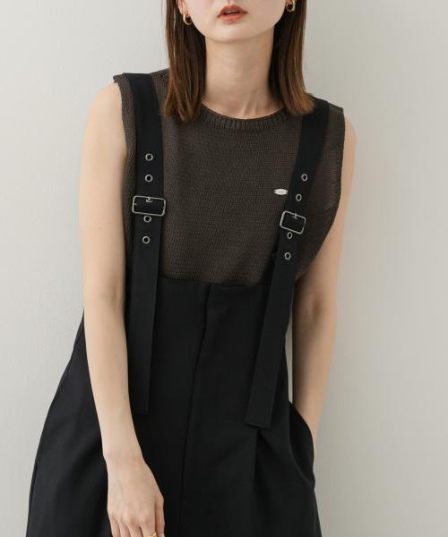 『WEB限定』リネンタッチクロップドセーター