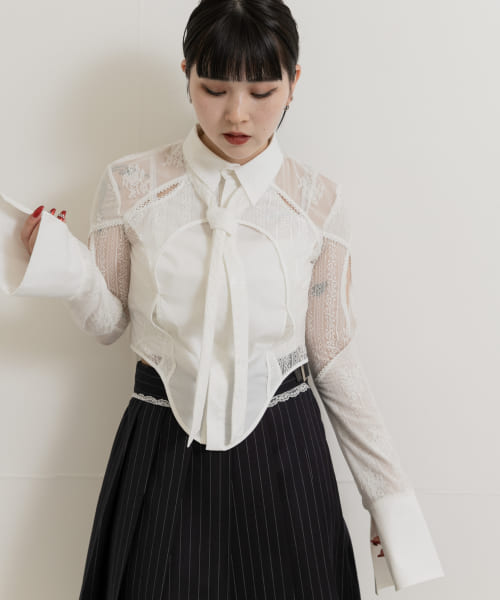 neith.tokyo　Lace Tied Shirts