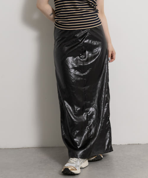 &her　Gloss Wrap Skirt