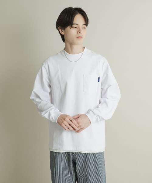 コットンクルーネックロングスリーブTシャツ