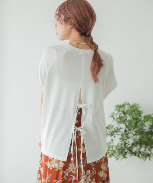 バックリボンラグランTシャツ