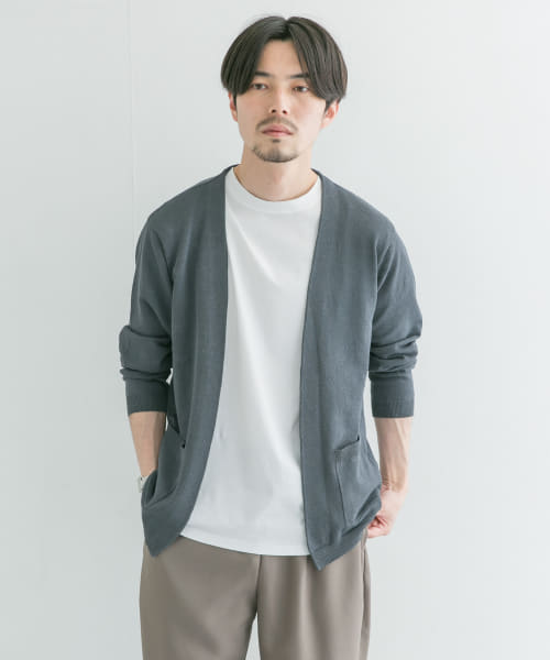 WASHABLEリネンカーディガン