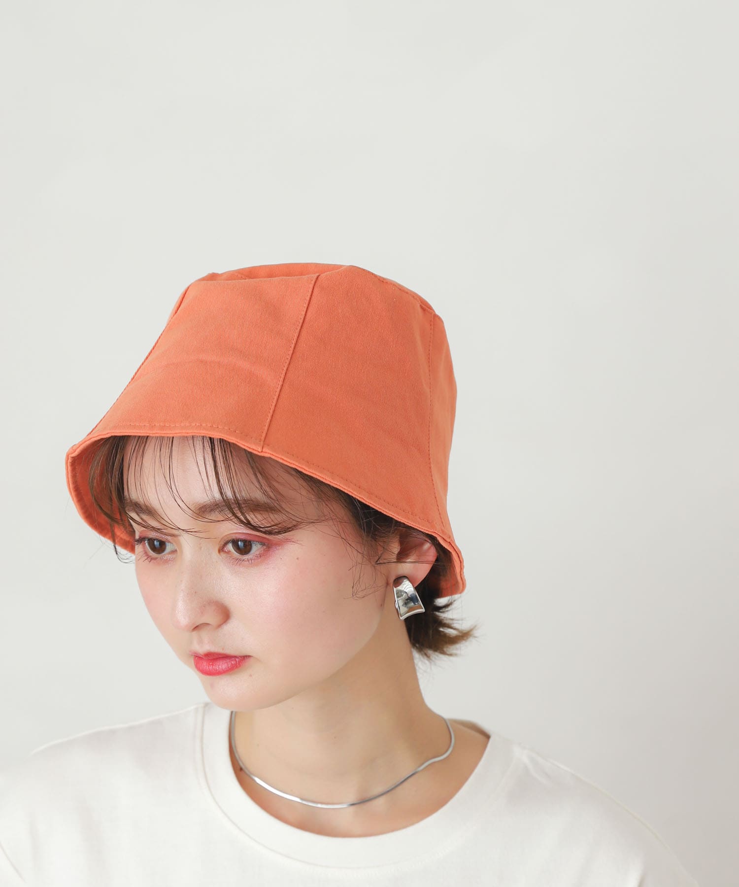 ＊SALE＊麻のチューリップハット（オレンジ）        