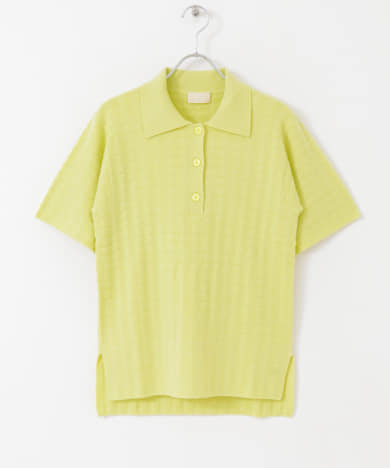 w cashmere　ブロックパターンポロシャツ