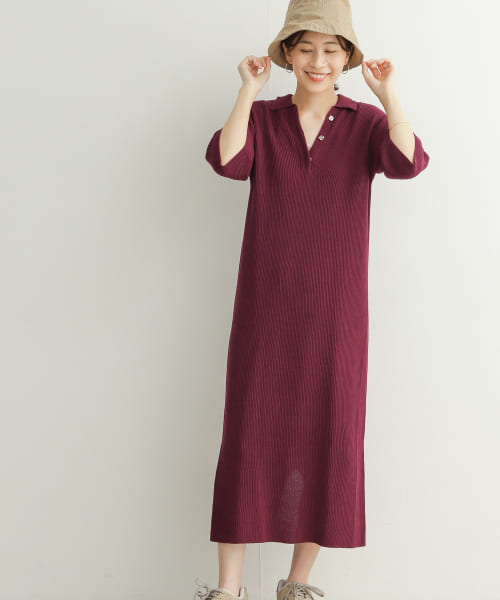 畦ポロKNITワンピース
