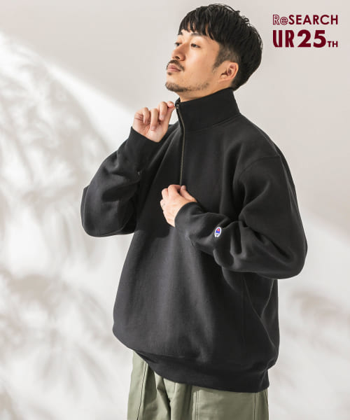 『25周年別注』Champion×UR　11.5OZ HALF ZIP SWEAT