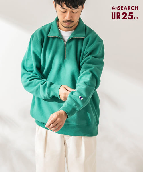 『25周年別注』Champion×UR　11.5OZ HALF ZIP SWEAT