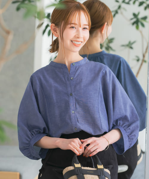 『UR TECH Smart Linen Touch』袖ボリュームシャツ