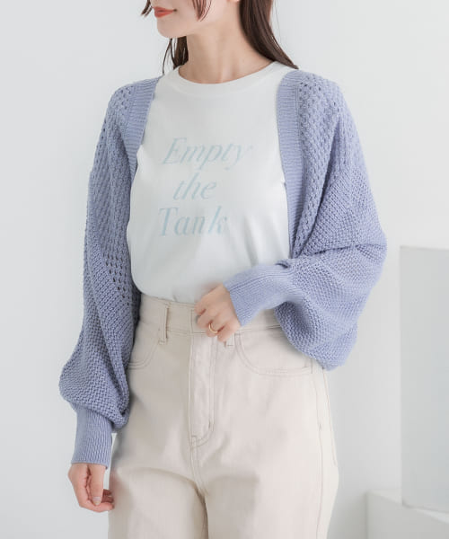 HEYUMM　グラフィックコンパクトTシャツ(5分袖)