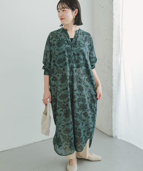 シアーシフォンプリントワンピース