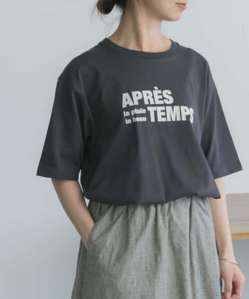 FORK&SPOON　レタード5分袖Tシャツ