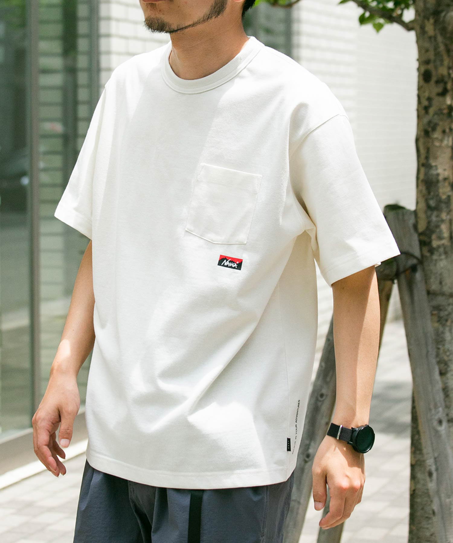 別注』NANGA×EKAL ロゴショートスリーブTシャツ[FE35-11S076]｜URBAN