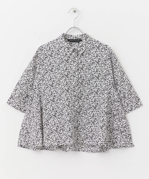 mizuiro ind　print flare short shirts