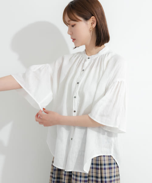 MANON　GATHER SLEEVE AMICAL SHIRTS
