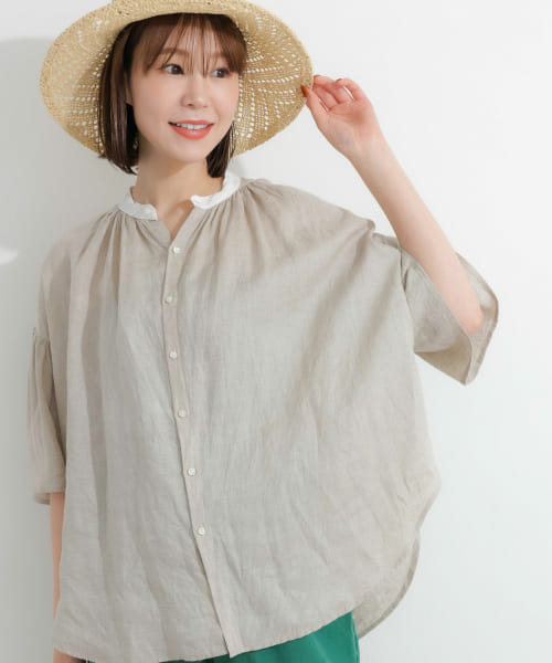 MANON　GATHER SLEEVE AMICAL SHIRTS