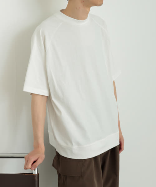 スフレコットンラグランルーズTシャツ(5分袖)