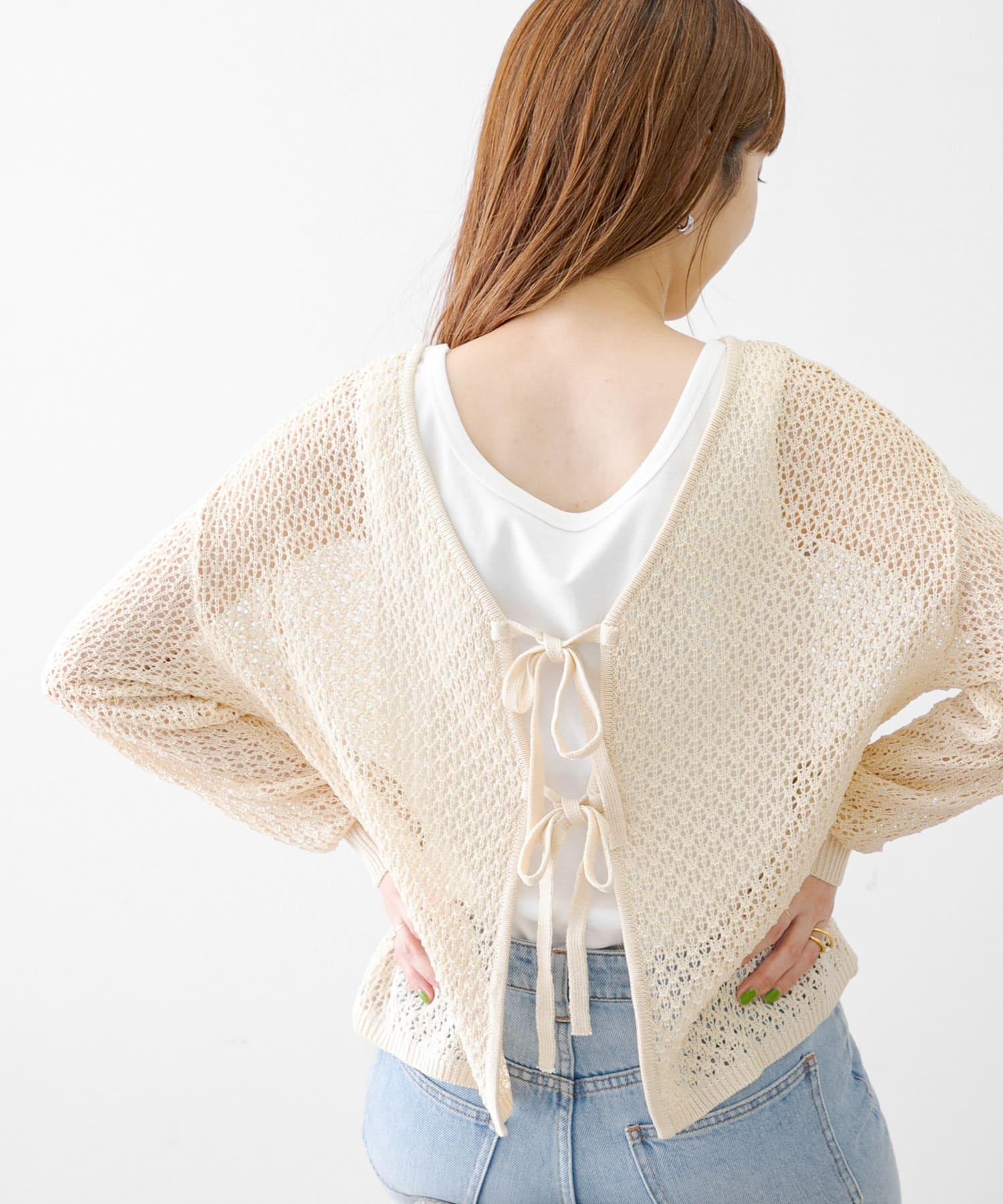 2WAYメッシュリボンニットカーディガン[LA35-22R011]｜URBAN RESEARCH