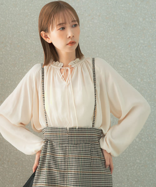 『石川恋さん着用』2WAYネックフリルブラウス