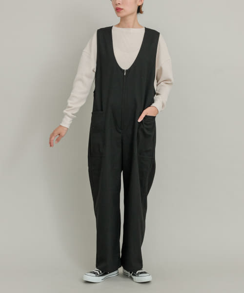 ARCH&LINE　FLANNEL EASY U-NECK SALOPETTE