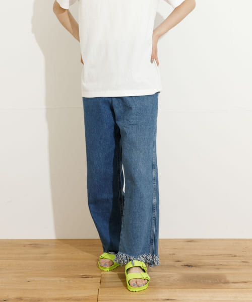 77circa　fringe denim pants 28