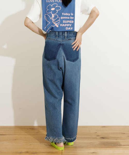 77circa　fringe denim pants 28