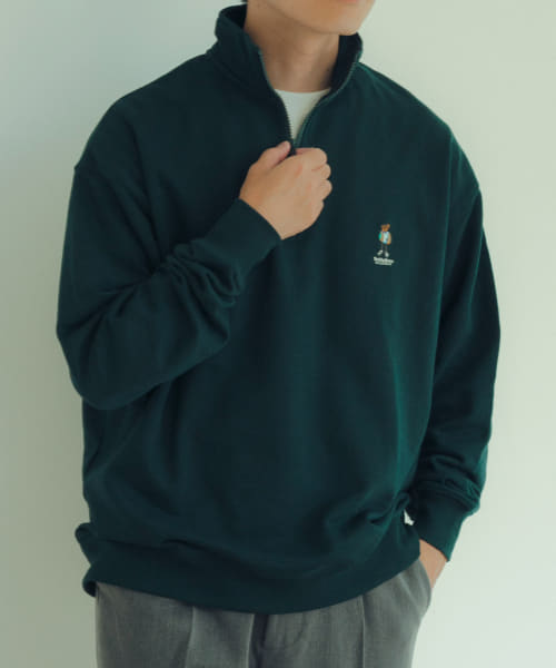 TEDDY BEAR ハーフZIP スウェットプルオーバー