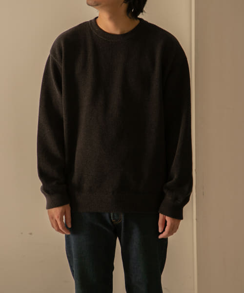 crepuscule　Moss Stitch Crew-Neck