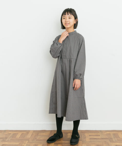 『WEB/一部店舗限定』『親子リンク』チェックバルーンスリーブワンピース(KIDS)
