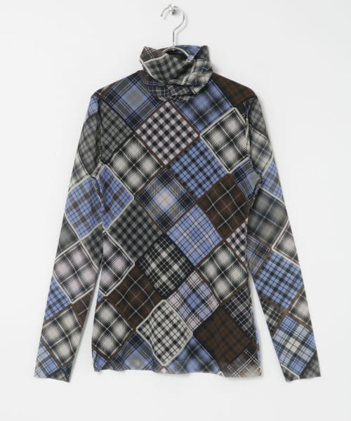 GANNI　PrintedMesh LongSleeve Tops