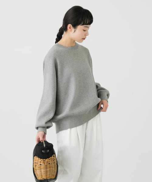 『2サイズ/WEB限定』『ユニセックス』コットンカシミヤクルーネックニット