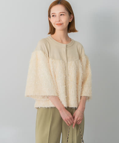 TORRAZZO DONNA　シャギーヤーンニットボレロ