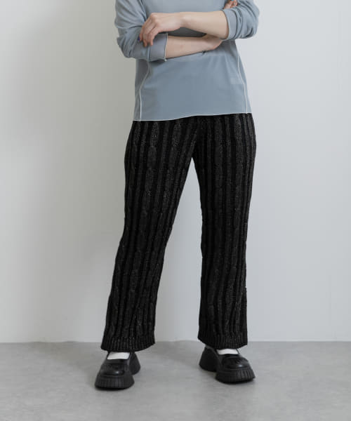 77circa　lame knit pants