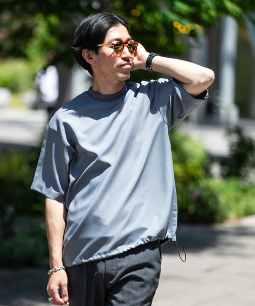 [ITEMS][『セットアップ対応』吸水速乾 ストレッチトロ布帛 Tシャツ]